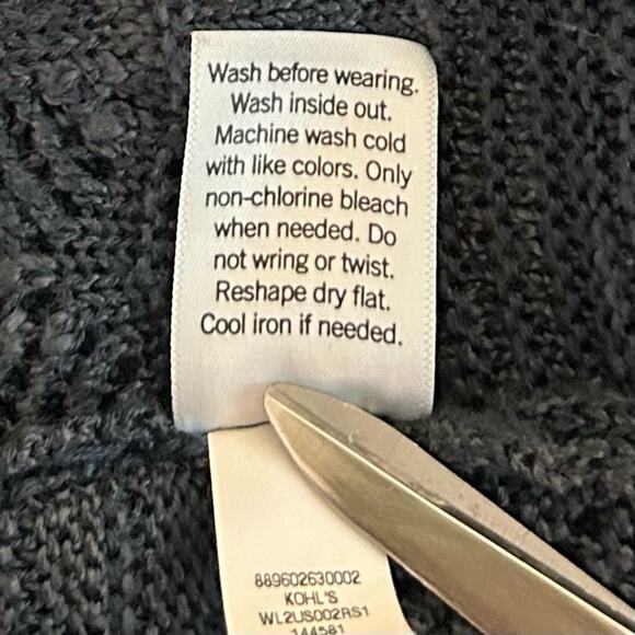 LC Lauren Conrad Pointelle Open-Front Long Cardigan in Deep Sapphire. Size M. - Picture 8 of 9